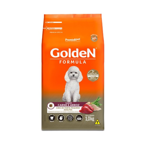 Ração Golden Fórmula Mini Bits Carne Para Cães Adultos de Porte Pequeno