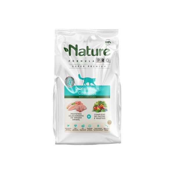 Ração Seca Alinutri Nature Fórmula Pro para Gatos Adultos Castrados 1kg