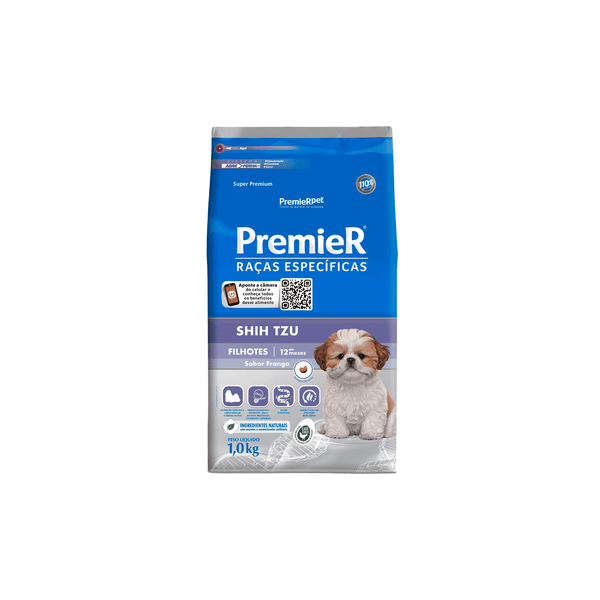 Ração Premier Shih Tzu Filhotes Frango Raças Específicas 1KG 2,5KG