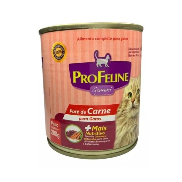 Ração Para Gato Patê Carne Lata 280g
