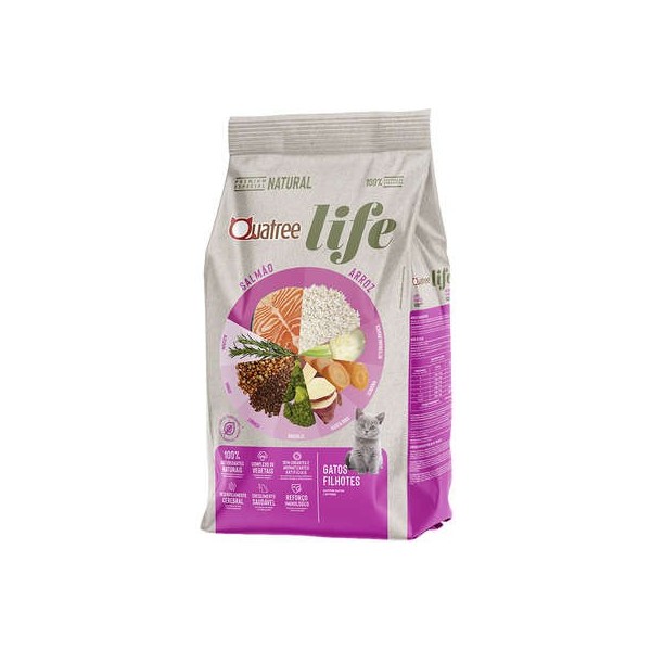 Ração Seca Quatree Life Salmão e Arroz Gatos Filhotes 1kg